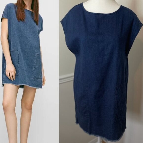 Wilfred Free Nori Dark Denim Mini Dress XS - Picture 1 of 9